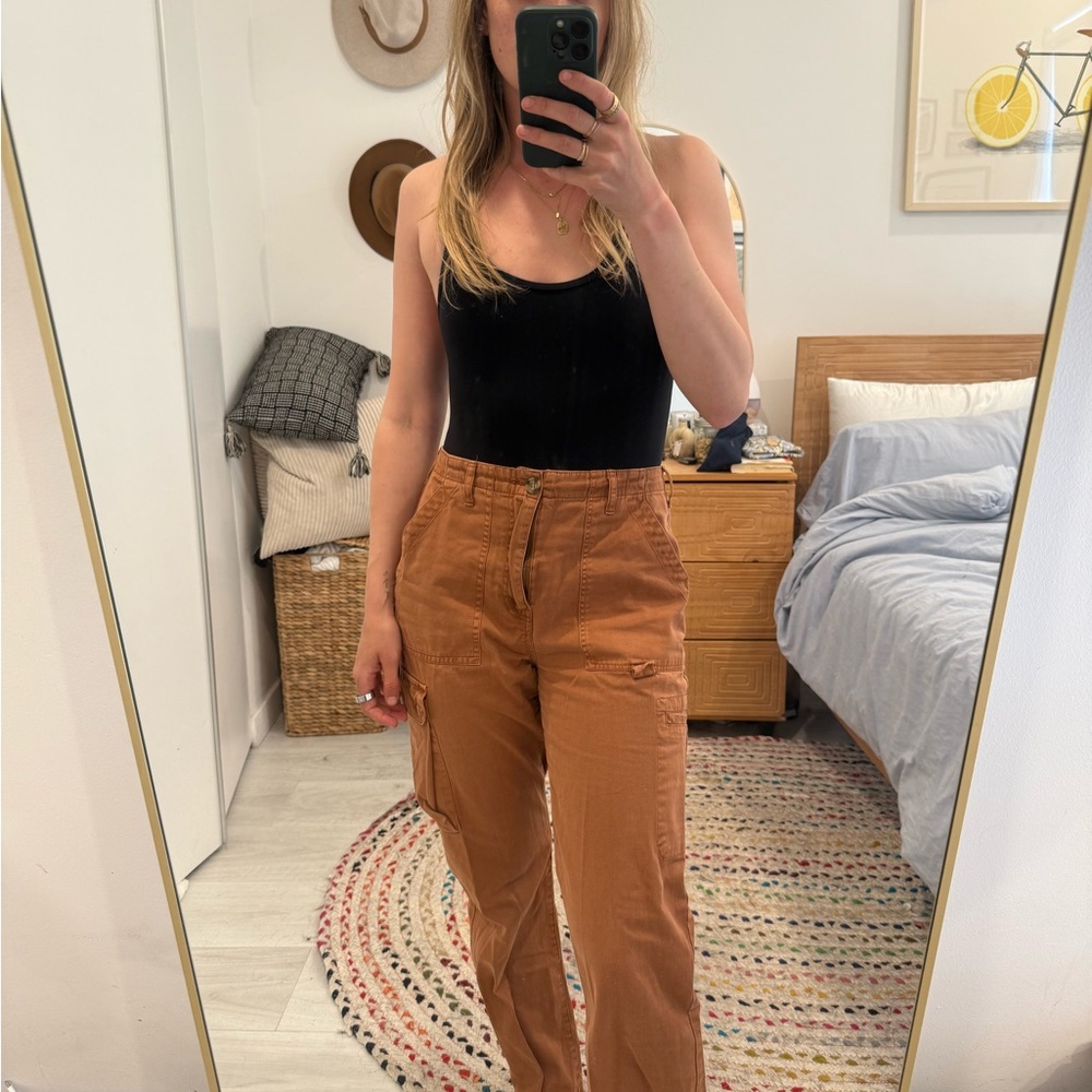 Pistola Brown High-Waisted Wide-Leg Trousers